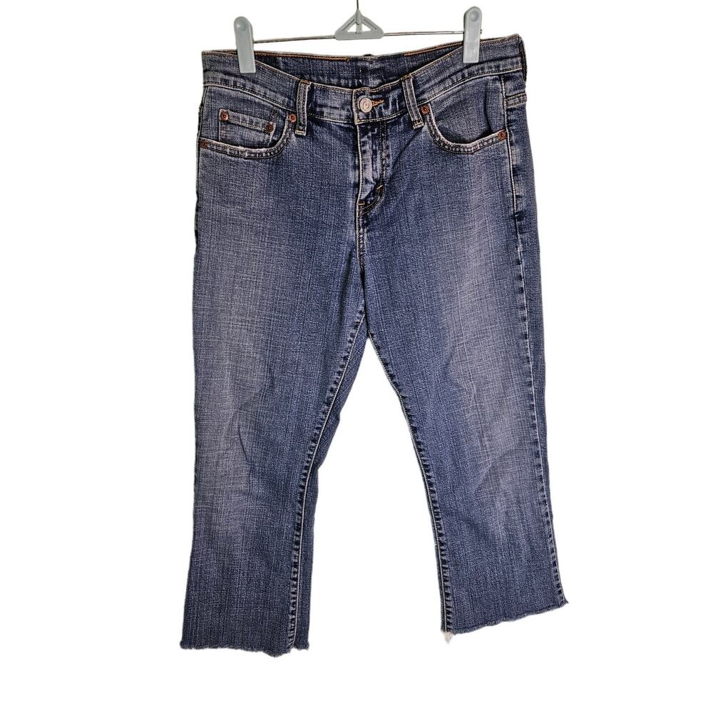 ❤️‍ VINTAGE 90s Levi's Cropped Blue Jeans with Rough Hem Size 6M ~ Retro Grunge